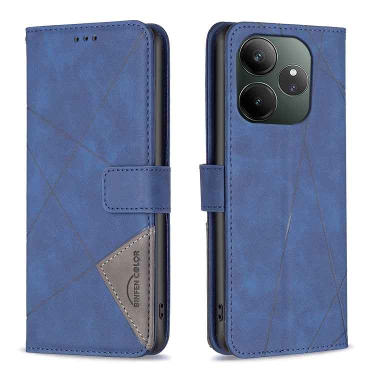 Magnetic Buckle Rhombus Texture Leather Phone Case