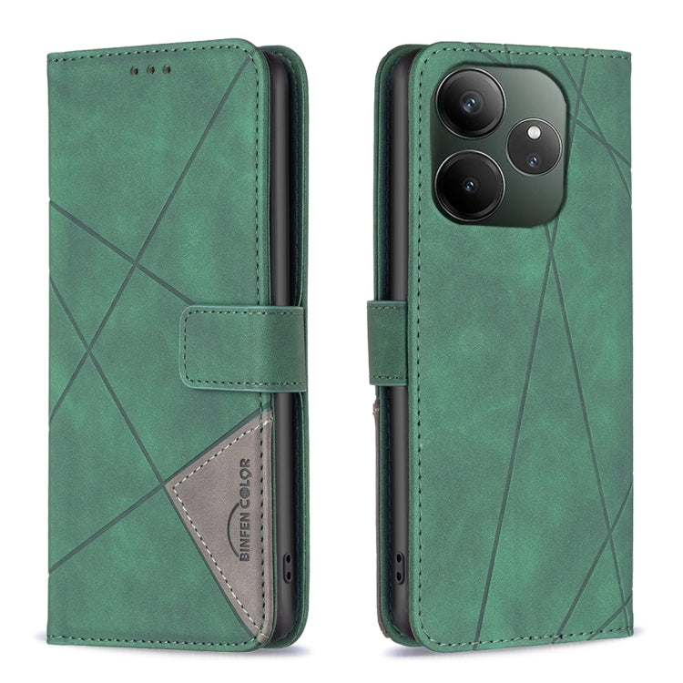 Magnetic Buckle Rhombus Texture Leather Phone Case, For Realme 14X 5G, For Realme C75 4G, For Realme Note 60 / C61, For Realme 13 Pro 5G / 13 Pro+ 5G, For Realme GT 6 / GT 6T, For Realme C61 / C63, For Realme 12+ 5G, For Realme 11 4G