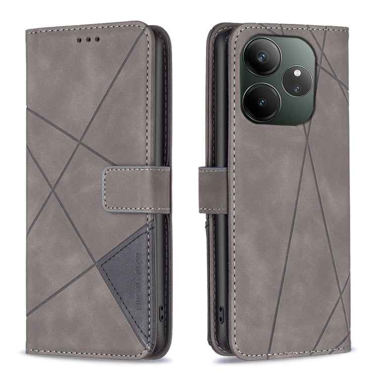 Magnetic Buckle Rhombus Texture Leather Phone Case