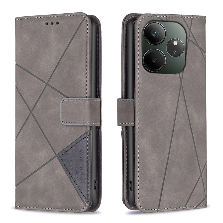 Magnetic Buckle Rhombus Texture Leather Phone Case, For Realme 14X 5G, For Realme C75 4G, For Realme Note 60 / C61, For Realme 13 Pro 5G / 13 Pro+ 5G, For Realme GT 6 / GT 6T, For Realme C61 / C63, For Realme 12+ 5G, For Realme 11 4G
