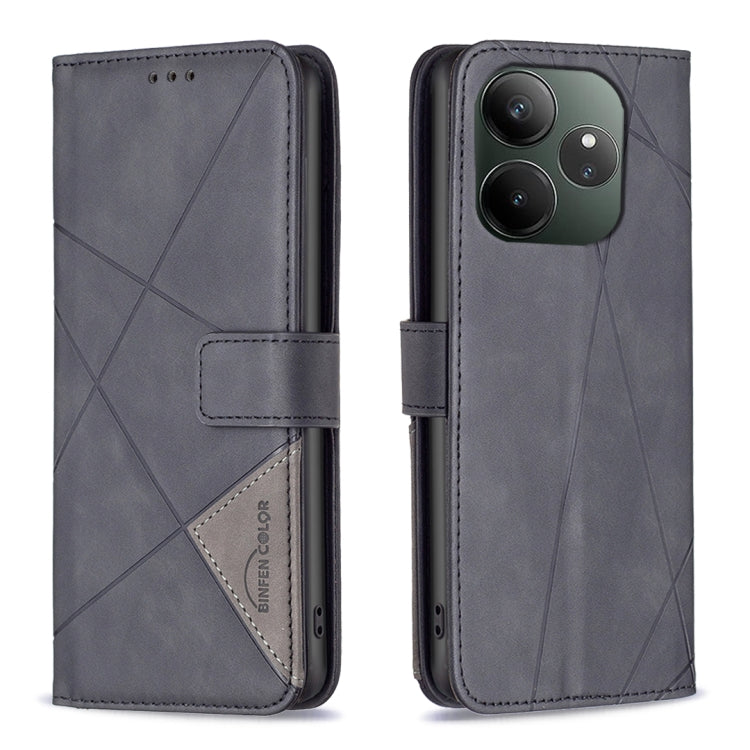 Magnetic Buckle Rhombus Texture Leather Phone Case, For Realme 14 Pro, For Realme 14X 5G, For Realme C75 4G, For Realme Note 60 / C61, For Realme 13 Pro 5G / 13 Pro+ 5G, For Realme GT 6 / GT 6T, For Realme C61 / C63, For Realme 12+ 5G