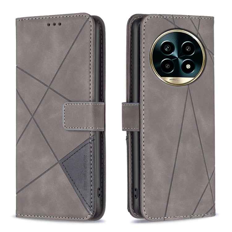 Magnetic Buckle Rhombus Texture Leather Phone Case