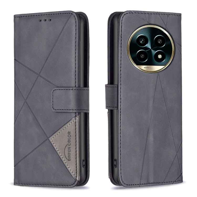 Magnetic Buckle Rhombus Texture Leather Phone Case