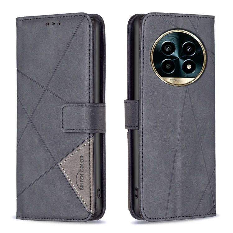 Magnetic Buckle Rhombus Texture Leather Phone Case, For Realme 14 Pro, For Realme 14X 5G, For Realme C75 4G, For Realme Note 60 / C61, For Realme 13 Pro 5G / 13 Pro+ 5G, For Realme GT 6 / GT 6T, For Realme C61 / C63, For Realme 12+ 5G