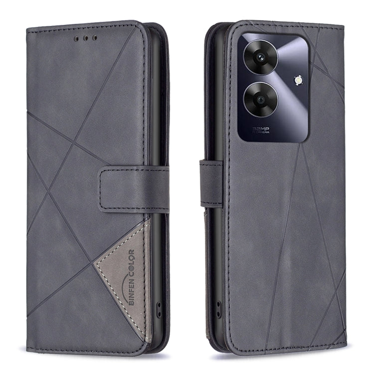 Magnetic Buckle Rhombus Texture Leather Phone Case, For Realme 14X 5G, For Realme C75 4G, For Realme Note 60 / C61, For Realme 13 Pro 5G / 13 Pro+ 5G, For Realme GT 6 / GT 6T, For Realme C61 / C63, For Realme 12+ 5G, For Realme 11 4G