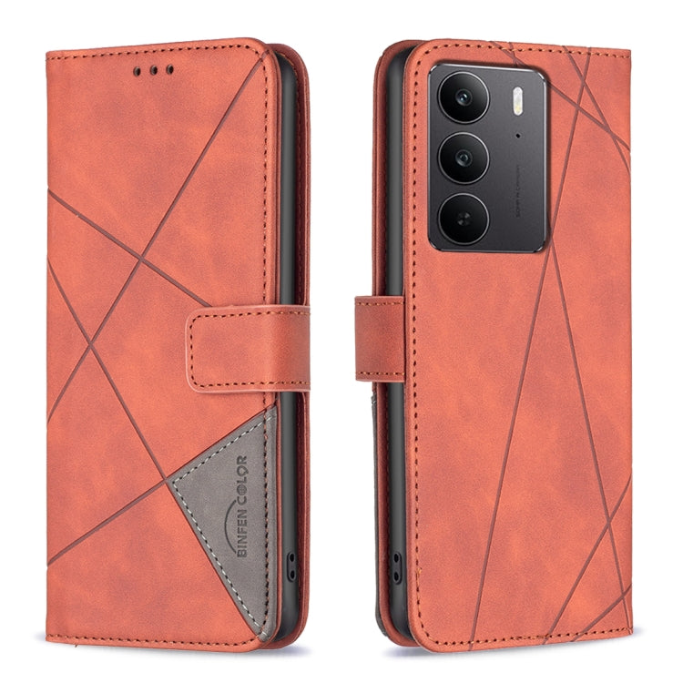 Magnetic Buckle Rhombus Texture Leather Phone Case, For Realme 14X 5G, For Realme C75 4G, For Realme Note 60 / C61, For Realme 13 Pro 5G / 13 Pro+ 5G, For Realme GT 6 / GT 6T, For Realme C61 / C63, For Realme 12+ 5G, For Realme 11 4G