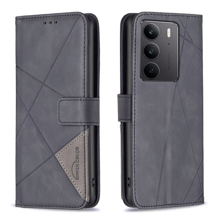 Magnetic Buckle Rhombus Texture Leather Phone Case, For Realme 14X 5G, For Realme C75 4G, For Realme Note 60 / C61, For Realme 13 Pro 5G / 13 Pro+ 5G, For Realme GT 6 / GT 6T, For Realme C61 / C63, For Realme 12+ 5G, For Realme 11 4G
