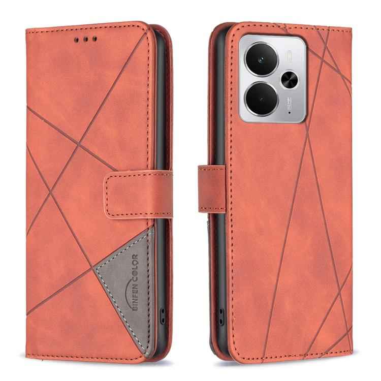Magnetic Buckle Rhombus Texture Leather Phone Case, For Realme 15 Pro 5G, For Realme 15 5G, For Realme 14 5G Global, For Realme P3 Pro, For Realme 14 Pro, For Realme 14X 5G, For Realme C75 4G, For Realme Note 60 / C61