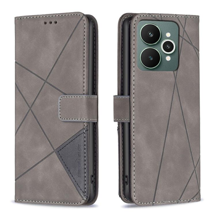 Magnetic Buckle Rhombus Texture Leather Phone Case, For Realme 16T 5G, For Realme 16 5G, For Realme 16 Pro+ 5G, For Realme 16 Pro 5G, For Realme 15 Pro 5G, For Realme 15 5G, For Realme 14 5G Global, For Realme P3 Pro