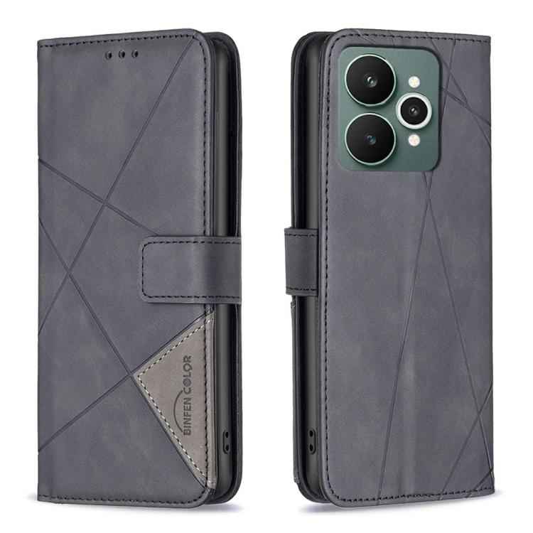 Magnetic Buckle Rhombus Texture Leather Phone Case, For Realme 15 Pro 5G, For Realme 15 5G, For Realme 14 5G Global, For Realme P3 Pro, For Realme 14 Pro, For Realme 14X 5G, For Realme C75 4G, For Realme Note 60 / C61