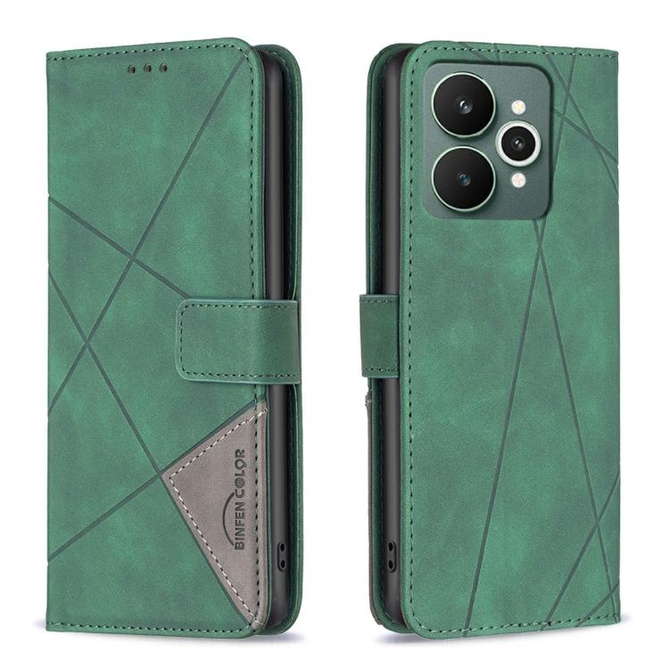 Magnetic Buckle Rhombus Texture Leather Phone Case, For Realme 16T 5G, For Realme 16 5G, For Realme 16 Pro+ 5G, For Realme 16 Pro 5G, For Realme 15 Pro 5G, For Realme 15 5G, For Realme 14 5G Global, For Realme P3 Pro