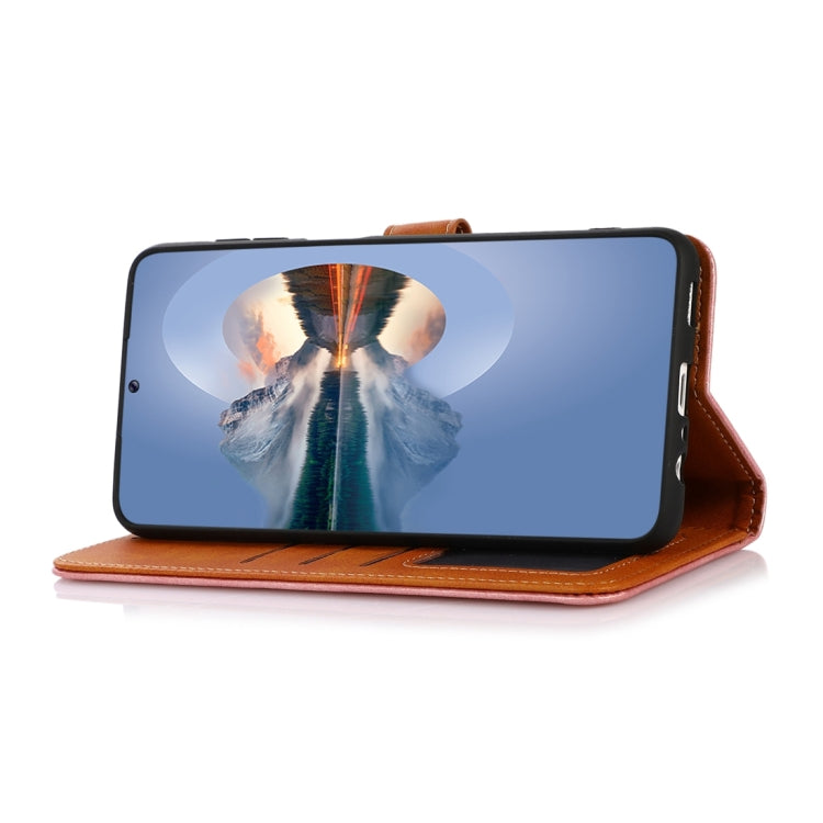 KHAZNEH Dual-color Cowhide Texture Flip Leather Phone Case, For OnePlus Ace 2 Pro, For OnePlus Nord 3 / Ace 2V