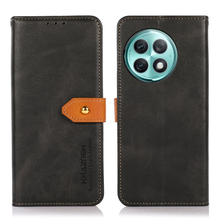 KHAZNEH Dual-color Cowhide Texture Flip Leather Phone Case, For OnePlus Ace 2 Pro, For OnePlus Nord 3 / Ace 2V