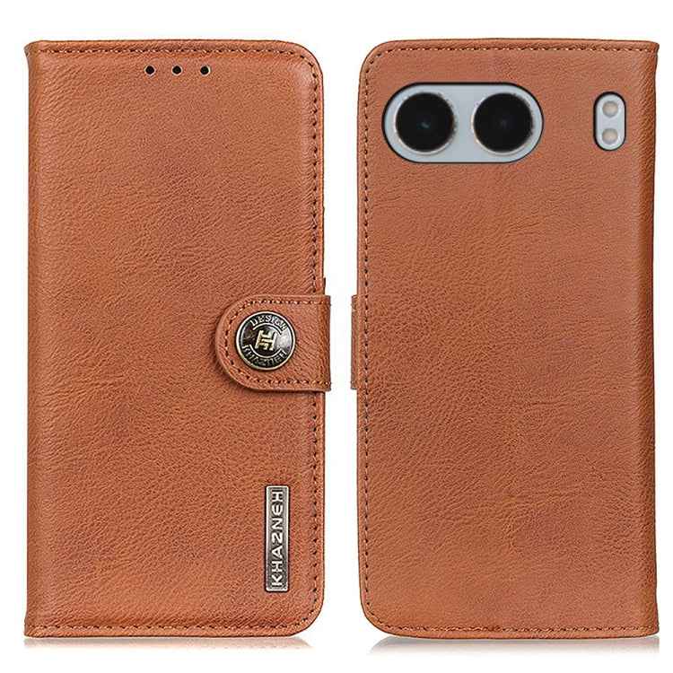 KHAZNEH Cowhide Texture Flip Leather Phone Case