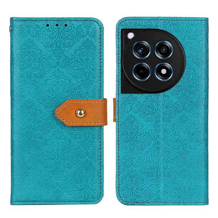 European Floral Embossed Flip Leather Phone Case