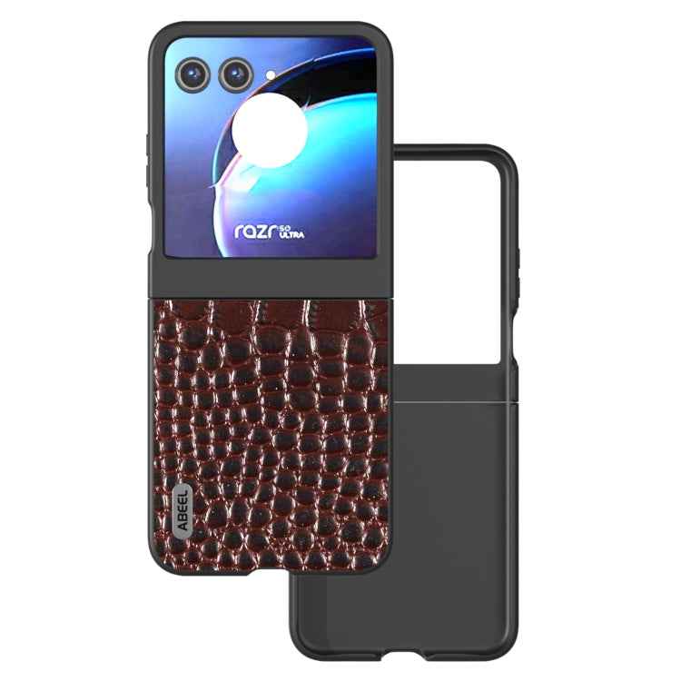 ABEEL Genuine Leather Crocodile Pattern Black Edge Phone Case