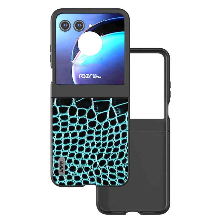 ABEEL Genuine Leather Crocodile Pattern Black Edge Phone Case