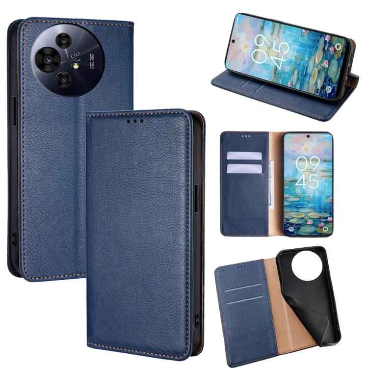Gloss Oil Solid Color Magnetic Leather Phone Case