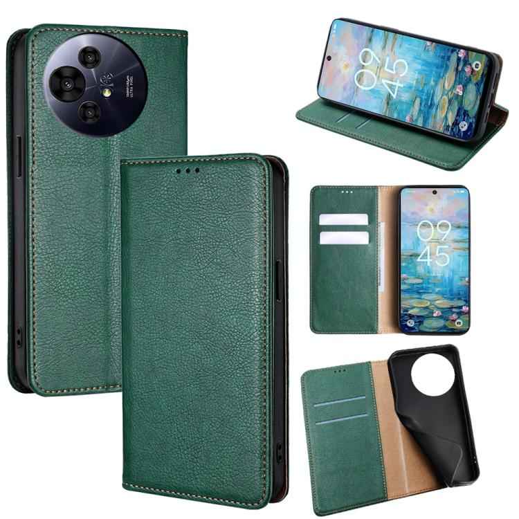 Gloss Oil Solid Color Magnetic Leather Phone Case