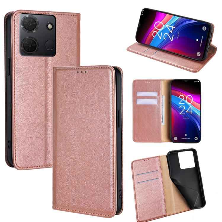 Gloss Oil Solid Color Magnetic Leather Phone Case