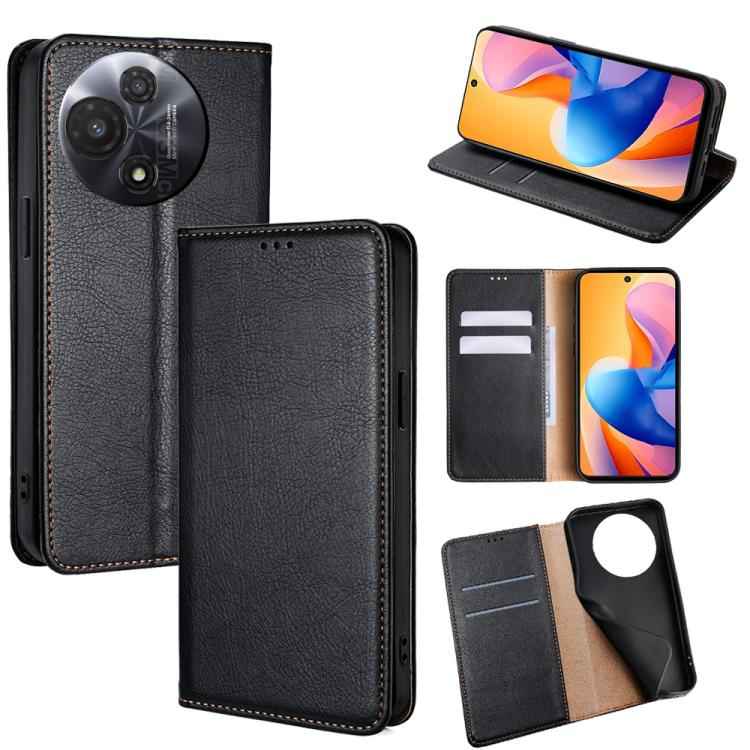 Gloss Oil Solid Color Magnetic Leather Phone Case