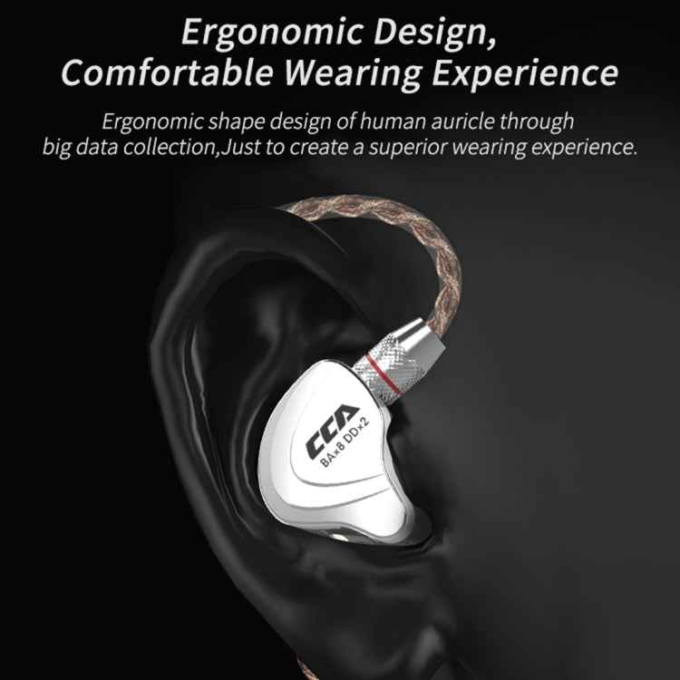 CCA CCA-C10 3.5mm Gold Plated Plug Ten Unit Hybrid Wire-controlled In-ear Earphone