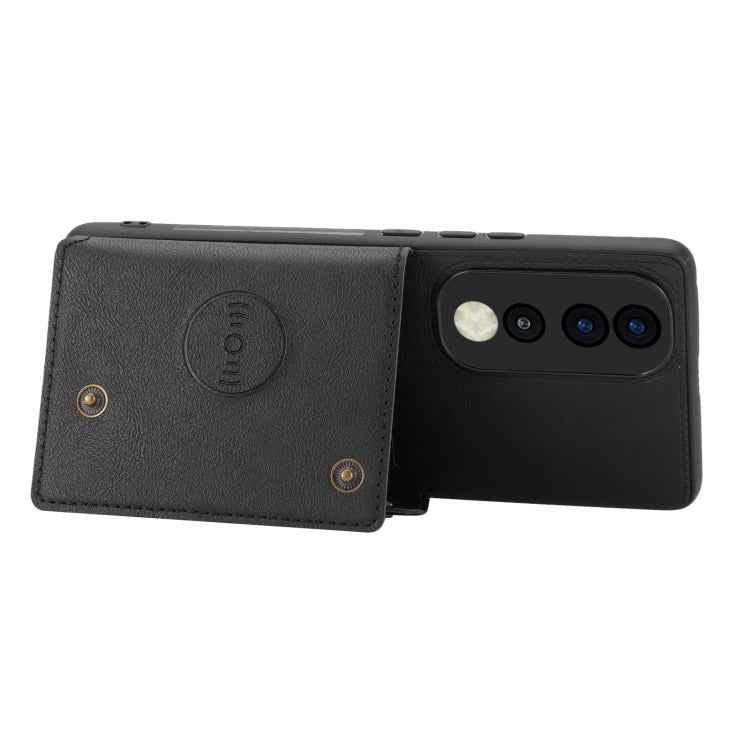 Double Buckle Card Slots Magnetic Phone Case, For Honor 90