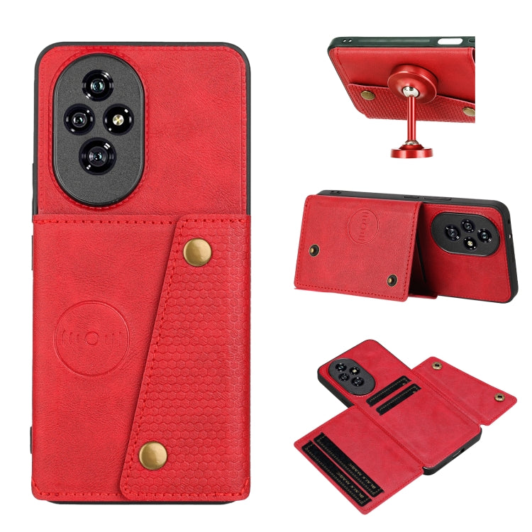 Double Buckle Card Slots Magnetic Phone Case, For Honor 200, For Honor 200 Pro, For Honor 90 Pro, For Honor 90