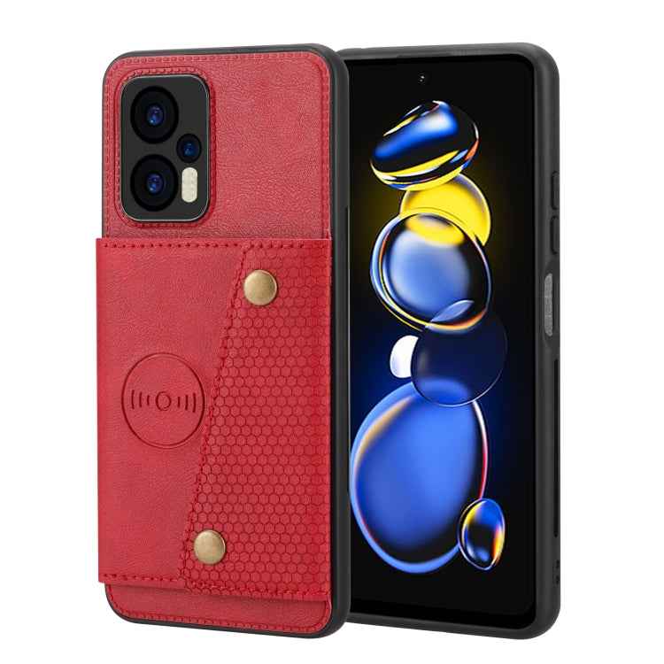 Double Buckle Card Slots Magnetic Phone Case, For Xiaomi Redmi Note 12 Turbo/Poco F5, For Xiaomi Redmi Note 12S 4G, For Xiaomi Redmi K40S / Poco F4