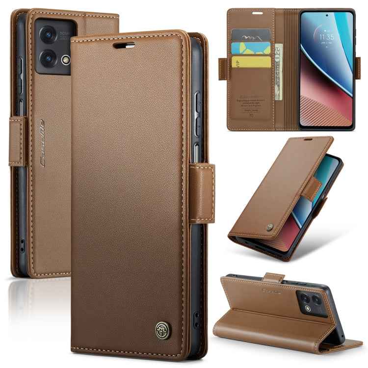 CaseMe 023 Butterfly Buckle Litchi Texture RFID Anti-theft Leather Phone Case, For Motorola Moto G Stylus 5G 2023