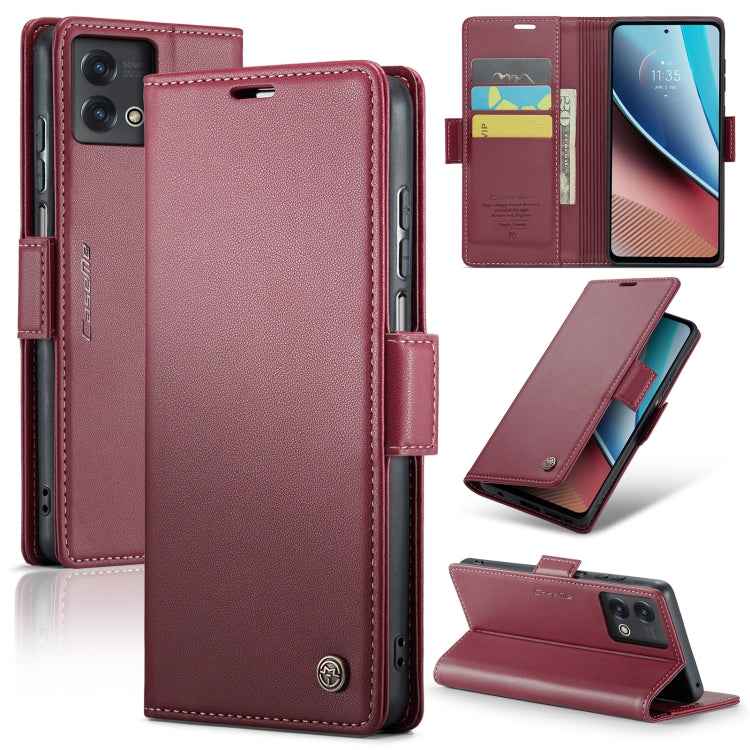 CaseMe 023 Butterfly Buckle Litchi Texture RFID Anti-theft Leather Phone Case, For Motorola Moto G Stylus 5G 2023