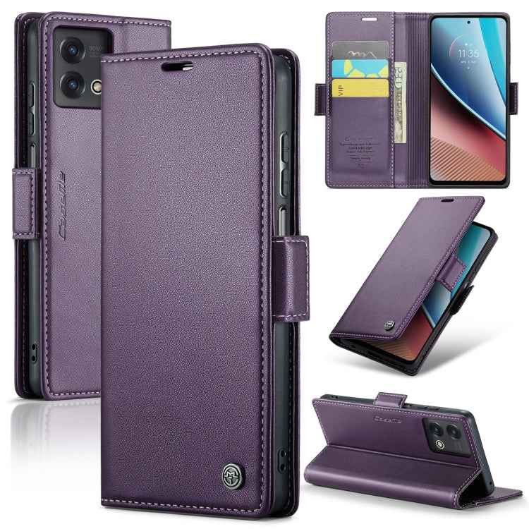 CaseMe 023 Butterfly Buckle Litchi Texture RFID Anti-theft Leather Phone Case, For Motorola Moto G Stylus 5G 2023