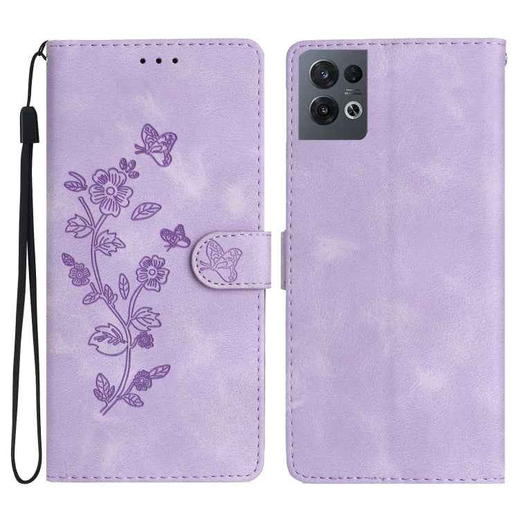 Flower Butterfly Embossing Pattern Leather Phone Case, For OPPO A98 5G, For OPPO A58, For OPPO A17, For OPPO Reno8 Lite 5G / Reno7 Z, For OPPO A57 2022 / A77 5G, For OPPO Reno8 Pro 5G, For OPPO Reno8 5G, For OPPO Find X5 Pro