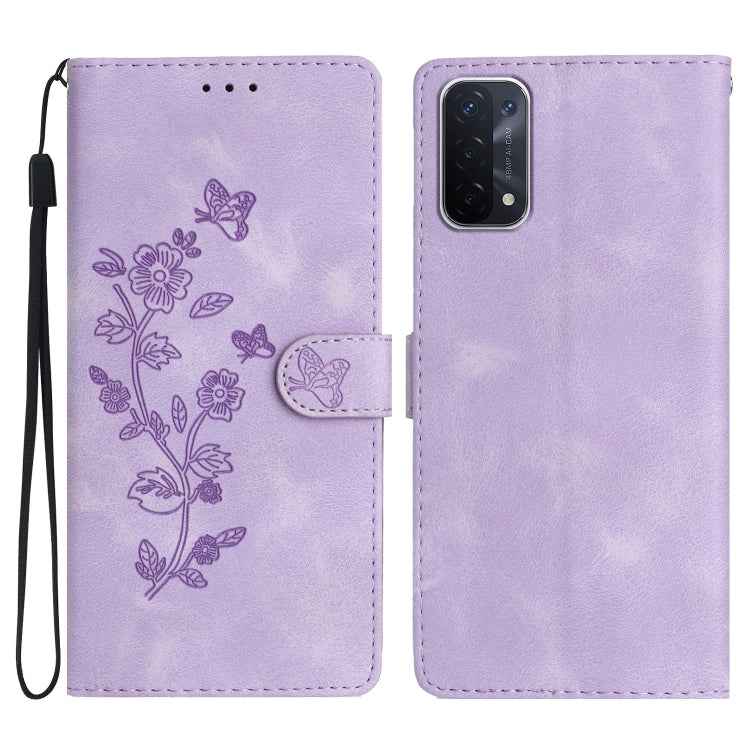 Flower Butterfly Embossing Pattern Leather Phone Case, For OPPO Find X5, For OPPO Find X5 Lite / Reno7 5G, For OPPO A36 / A76 / A96, For OPPO A94 5G, For OPPO A74 / A54 / A93 5G, For OPPO A52 / A72 / A92, For OPPO A79 5G