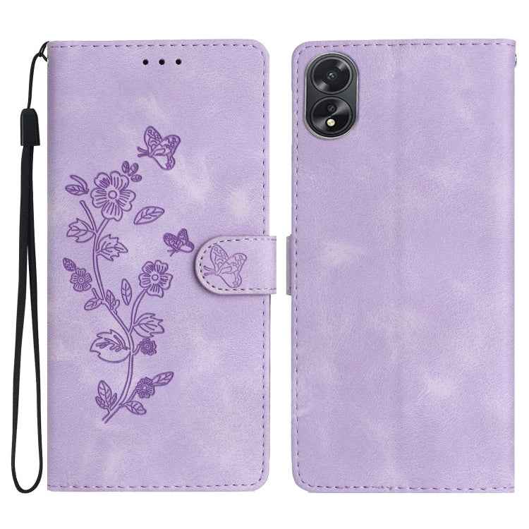 Flower Butterfly Embossing Pattern Leather Phone Case, For OPPO Reno15 5G Global, For OPPO Find X9, For OPPO A6 Pro 4G / 5G / F31 5G, For OPPO Find X9 Pro, For OPPO A18, For OPPO A38, For OPPO Reno10 5G / Reno10 Pro 5G Global, For OPPO A78