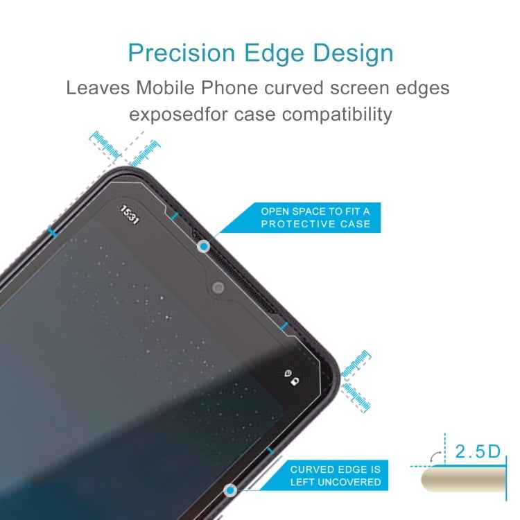 10pcs 0.26mm 9H 2.5D Tempered Glass Film, For CAT S75, For CAT S53, For CAT S52