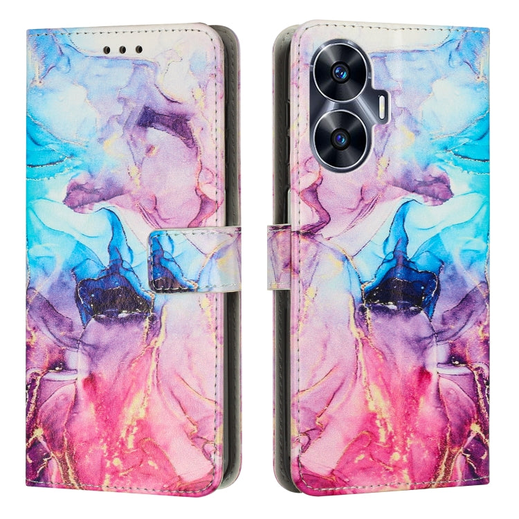 Painted Marble Pattern Leather Phone Case, For Realme 11 5G Global / 11X, For Realme C53/Narzo N53, For Realme 11, For Realme 11 Pro/11 Pro+, For Realme C65 4G Global, For Realme 9i 5G/V20 5G/V30t/V30, For Realme C55