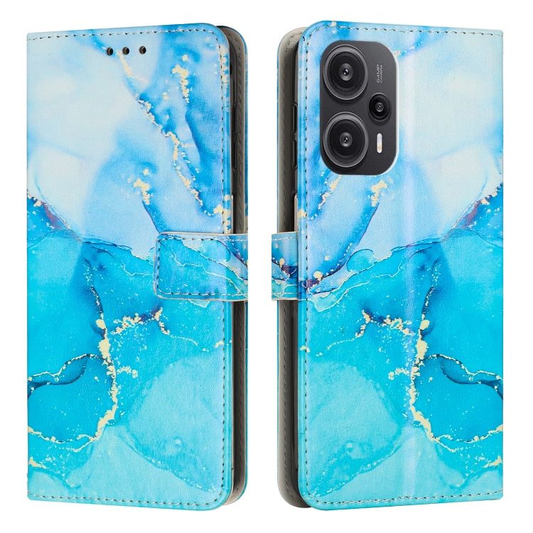 Painted Marble Pattern Leather Phone Case, For Redmi 12 4G / Redmi 12 5G / Note 12R, For Xiaomi Redmi Note 12 Turbo/Poco F5, For Xiaomi Redmi Note 12S 4G Global
