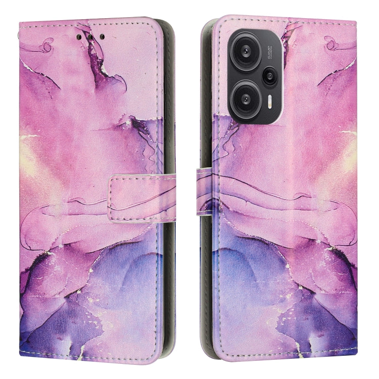 Painted Marble Pattern Leather Phone Case, For Redmi 12 4G / Redmi 12 5G / Note 12R, For Xiaomi Redmi Note 12 Turbo/Poco F5, For Xiaomi Redmi Note 12S 4G Global