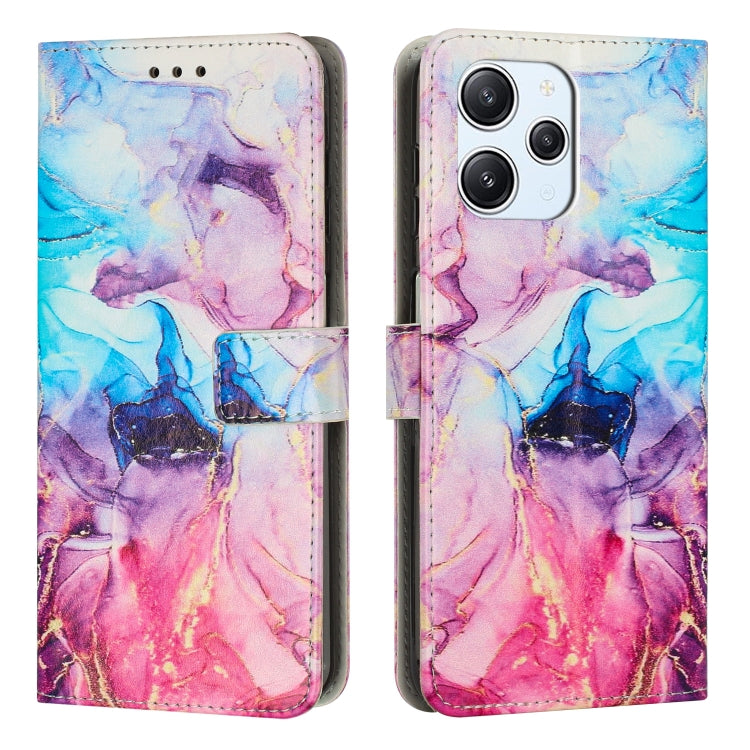 Painted Marble Pattern Leather Phone Case, For Redmi 12 4G / Redmi 12 5G / Note 12R, For Xiaomi Redmi Note 12 Turbo/Poco F5, For Xiaomi Redmi Note 12S 4G Global