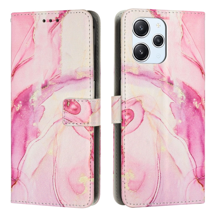 Painted Marble Pattern Leather Phone Case, For Redmi 12 4G / Redmi 12 5G / Note 12R, For Xiaomi Redmi Note 12 Turbo/Poco F5, For Xiaomi Redmi Note 12S 4G Global