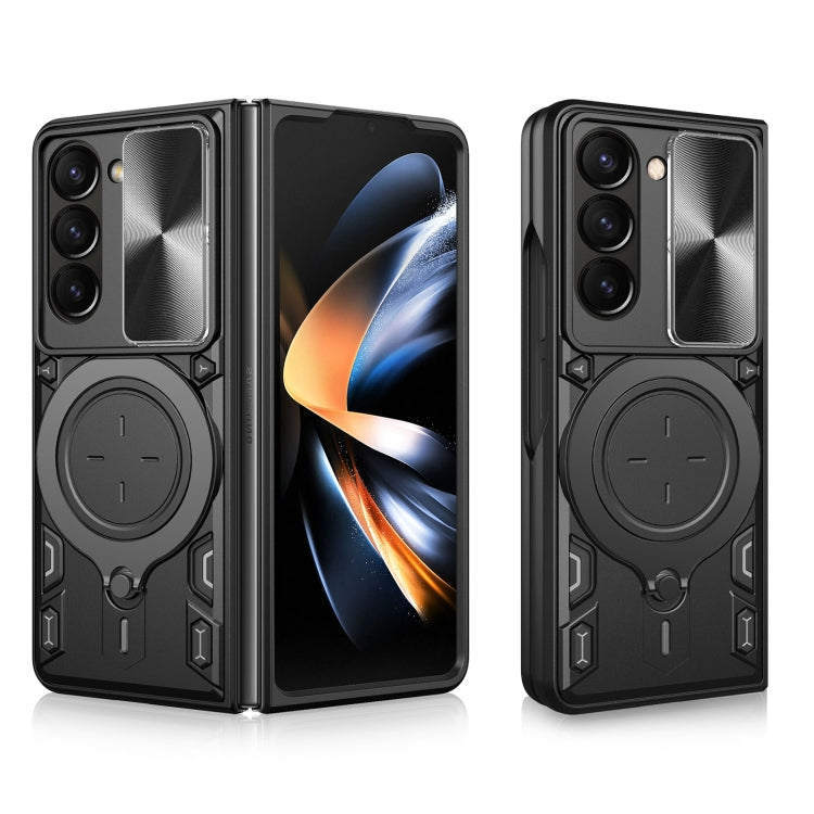 CD Texture Sliding Camshield Magnetic Holder Phone Case, For Galaxy Z Fold8 5G, For Samsung Galaxy Z Fold7, For Samsung Galaxy Z Fold5