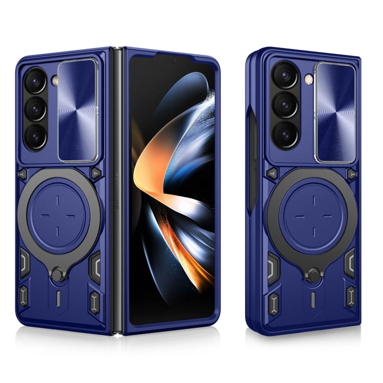 CD Texture Sliding Camshield Magnetic Holder Phone Case, For Galaxy Z Fold8 5G, For Samsung Galaxy Z Fold7, For Samsung Galaxy Z Fold5