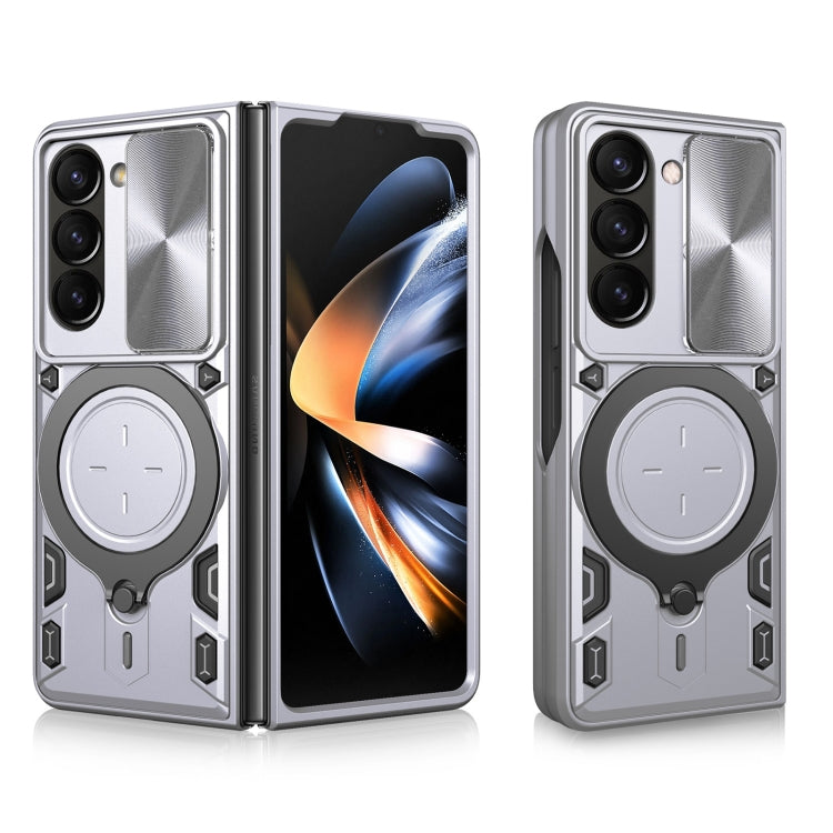 CD Texture Sliding Camshield Magnetic Holder Phone Case, For Galaxy Z Fold8 5G, For Samsung Galaxy Z Fold7, For Samsung Galaxy Z Fold5