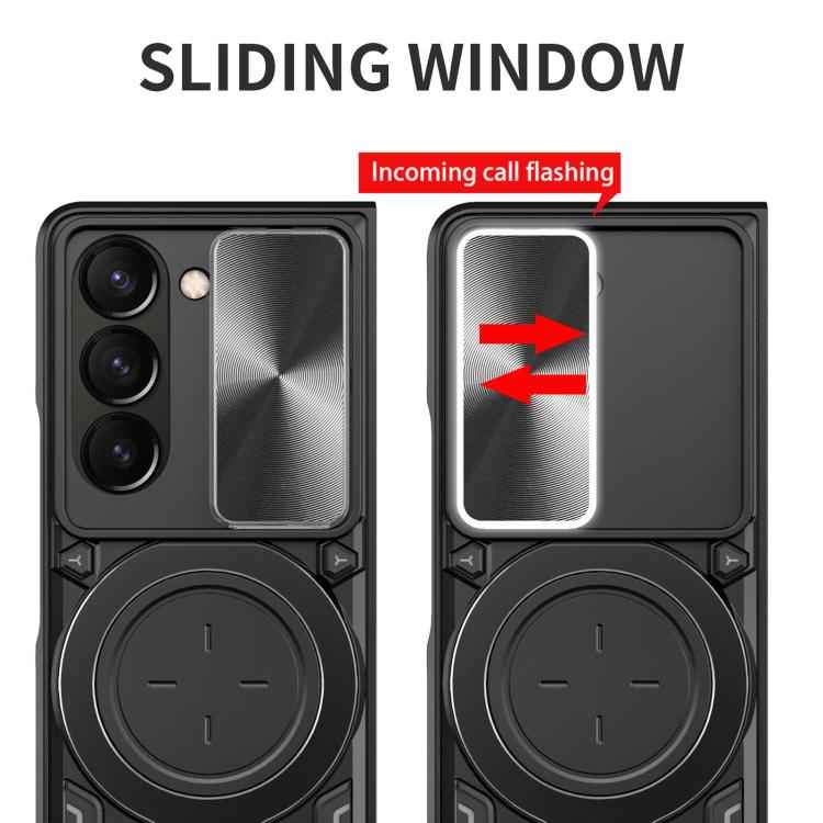 CD Texture Sliding Camshield Magnetic Holder Phone Case, For Samsung Galaxy Z Fold7, For Samsung Galaxy Z Fold5