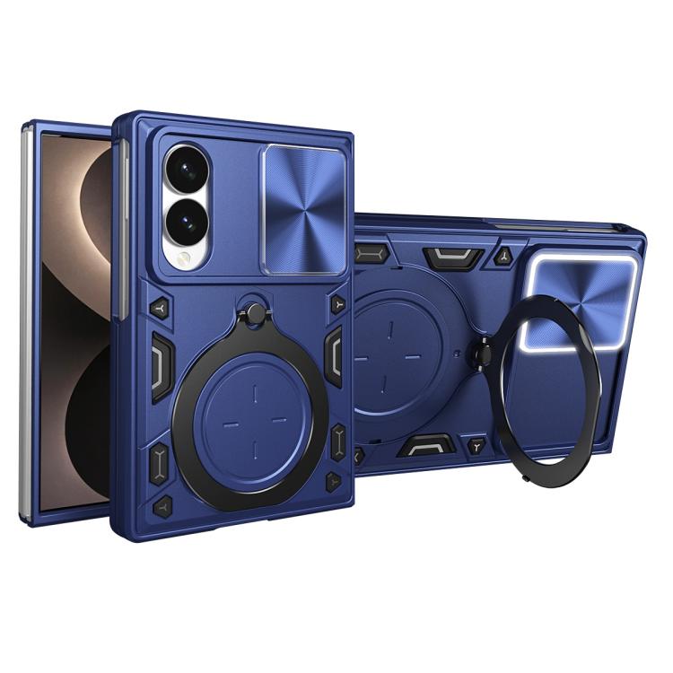 CD Texture Sliding Camshield Magnetic Holder Phone Case, For Galaxy Z Fold8 5G, For Samsung Galaxy Z Fold7, For Samsung Galaxy Z Fold5