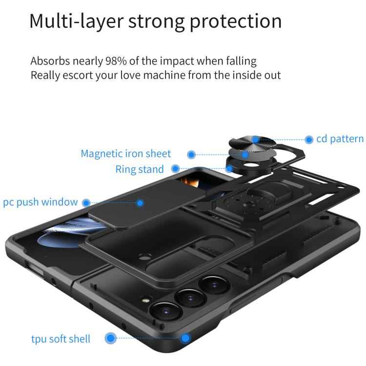 Sliding Camera Cover Design TPU+PC Phone Case, For Samsung Galaxy Z Fold7, For Samsung Galaxy Z Fold6, For Samsung Galaxy Z Fold5