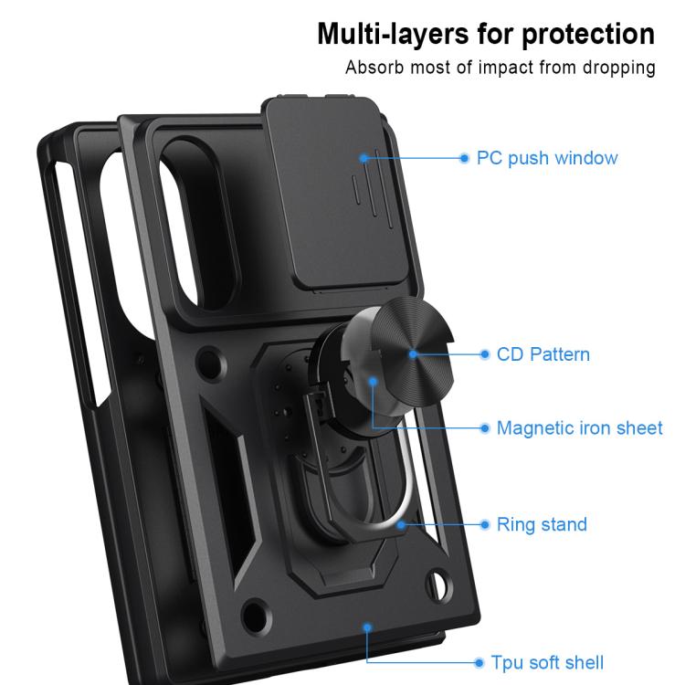 Sliding Camera Cover Design TPU+PC Phone Case, For Galaxy Z Fold8 5G, For Galaxy Z Fold8 Ultra 5G, For Samsung Galaxy Z Fold7, For Samsung Galaxy Z Fold6, For Samsung Galaxy Z Fold5