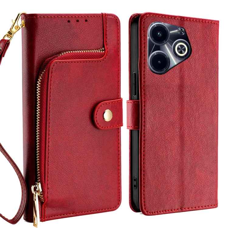 Zipper Bag Leather Phone Case, For Infinix Note 40 Pro 5G, For Infinix Note 40 Pro 4G, For Infinix Note 40 4G, For Infinix Hot 40i, For Infinix Smart 7 HD, For Infinix Note 30 VIP 5G, For Infinix Hot 30i 4G