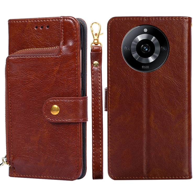 Zipper Bag Leather Phone Case, For Realme GT Neo6 SE, For Realme 12 5G, For Realme 12+ 5G, For Realme 12 Pro 5G, For Realme GT5 Pro 5G, For Realme 11 5G, For Realme 11 Pro / 11 Pro+ 5G, For Realme C65 4G